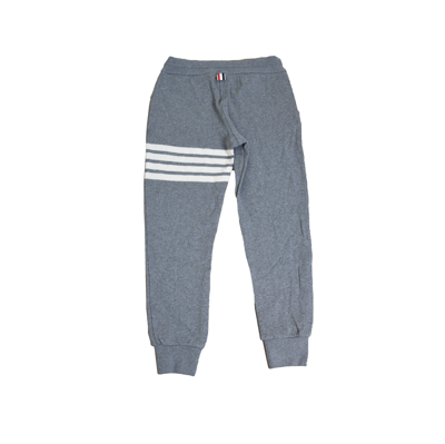 Shop Thom Browne Sweat Pants In Double Face Cashmare W/engineered 4 Bar Stripe Mid Grey In 42