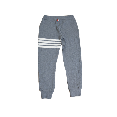 Thom Browne Sweat Pants In Double Face Cashmare W/engineered 4 Bar Stripe Mid Grey In 42