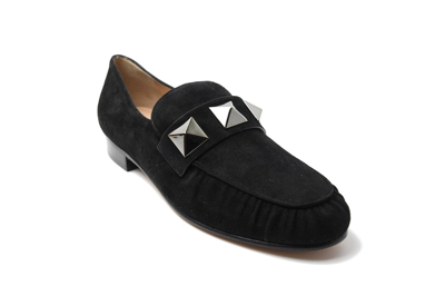 Shop Valentino Macro Studs Suede Loafer Black 25 In Us 16