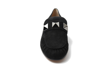 Valentino Macro Studs Suede Loafer Black 25 In Us 16