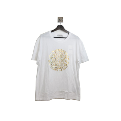 Shop Valentino Round Gold Graphic T Shirt White In Xxl