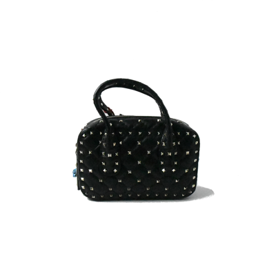 Shop Valentino Studded Top Handle Bag With Strap Black In Default Title
