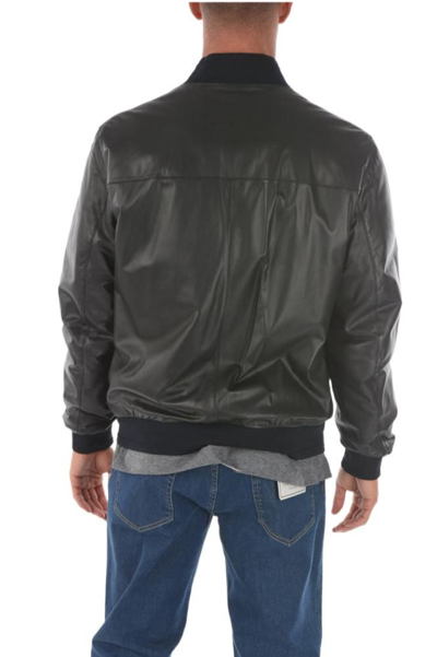 Shop Ermenegildo Zegna Men's Blue Other Materials Outerwear Jacket