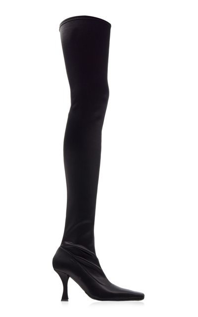 Shop Proenza Schouler Women's Trap Satin Over-the-knee Boots In Black