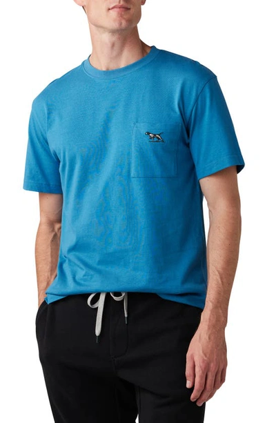 Shop Rodd & Gunn Hamilton Burn Cotton Crewneck Pocket T-shirt In Ocean