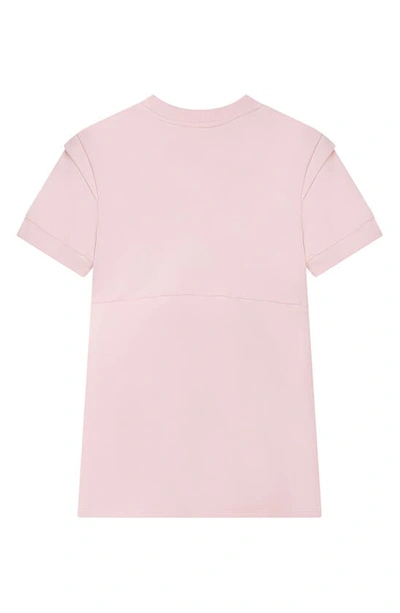 Shop Chloé Kids' Bouclé Logo Organic Cotton Fleece Sweatshirt Dress In 45k Pink Washed Pink
