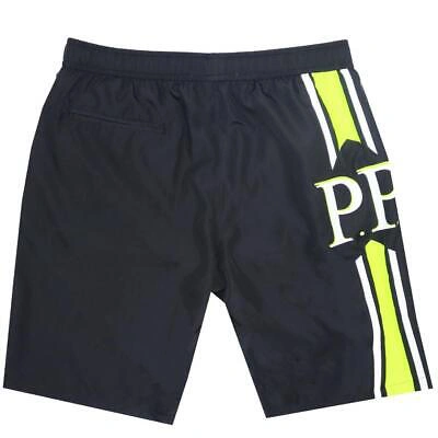 Pre-owned Philipp Plein Pp Skull Logo Black Swim Shorts