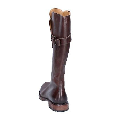 Pre-owned Moma Women's Shoes  4 (eu 37) Boots Brown Leather Bs469-37