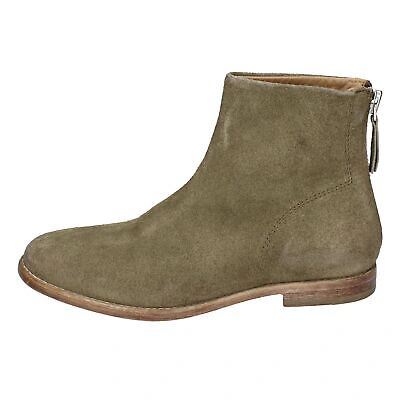 Pre-owned Moma Women's Shoes  4 (eu 37) Ankle Boots Green Suede Bh302-37