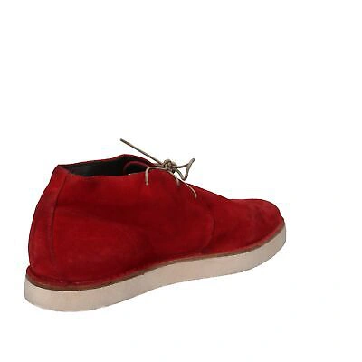 Pre-owned Moma Women's Shoes  4 (eu 37) Ankle Boots Red Suede Ad26-37