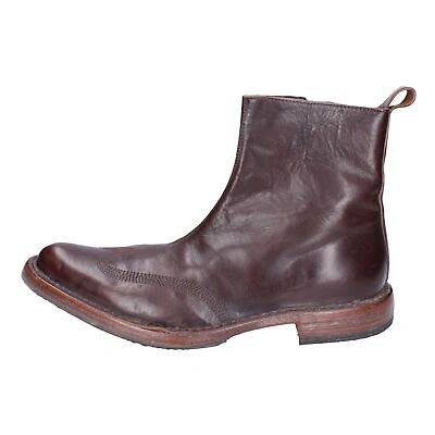 Pre-owned Moma Men's Shoes  8 (eu 42) Ankle Boots Brown Leather Bh929-42