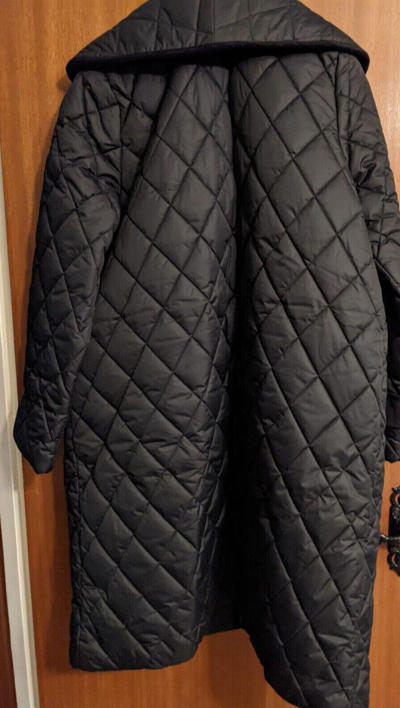 Pre-owned Barbour House Of Hackney Florfield Longline Quilted Jacket(black)(size 12)rp£249