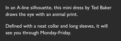 Pre-owned Ted Baker Women's  Animal Print Mini Dress - Uk 8, 10, 12, 14, 16