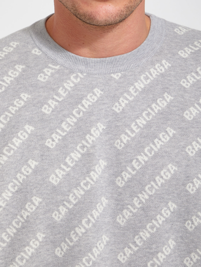 Shop Balenciaga Grey Jumper With Logo