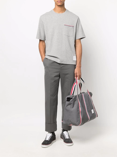 Shop Thom Browne Patch-pocket T-shirt In Grau