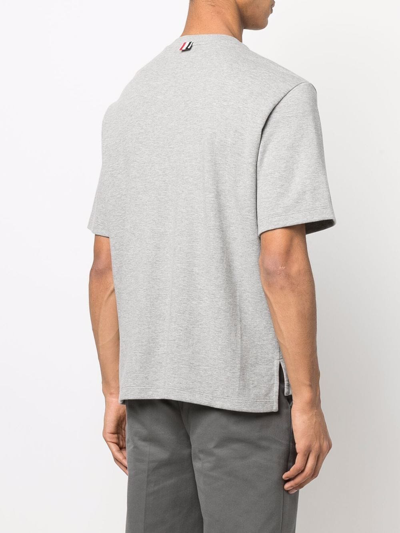 Shop Thom Browne Patch-pocket T-shirt In Grau