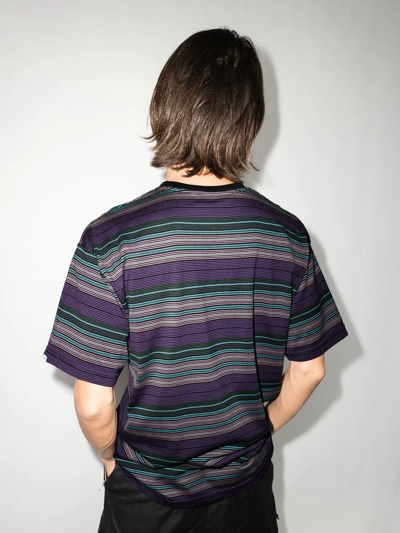 Shop Wtaps Striped Short-sleeve T-shirt In Violett