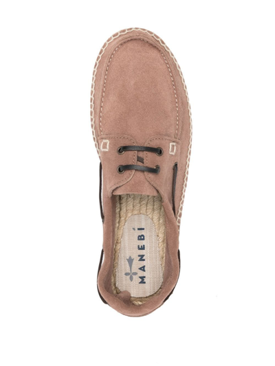 Shop Manebi Lace-up Espadrilles In Brown