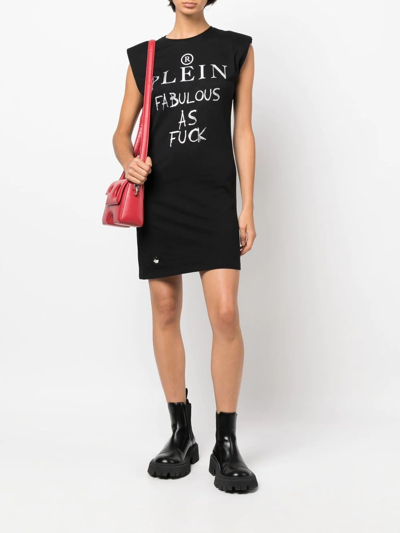 Philipp Plein Crystal-embellished Logo Cotton T-shirt In Schwarz