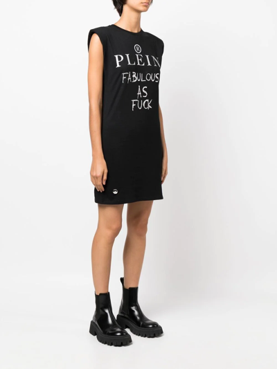 Philipp Plein Crystal-embellished Logo Cotton T-shirt In Schwarz