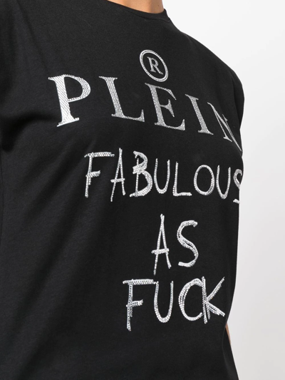 PHILIPP PLEIN CRYSTAL-EMBELLISHED LOGO COTTON T-SHIRT 