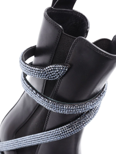 Shop René Caovilla Cleo Crystal-embellished Boots In Schwarz