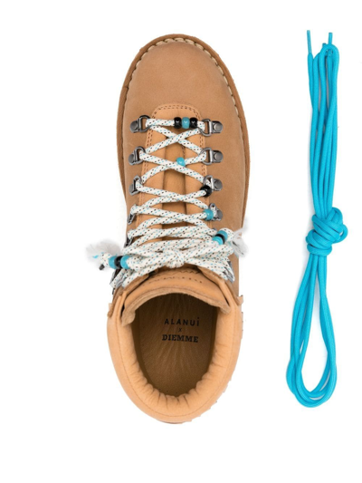Shop Alanui X Dieme Roccia Fringed Ankle Boots In Braun