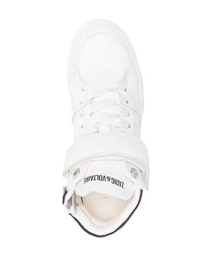 Shop Zadig & Voltaire Logo-print Touch-strap Sneakers In Weiss