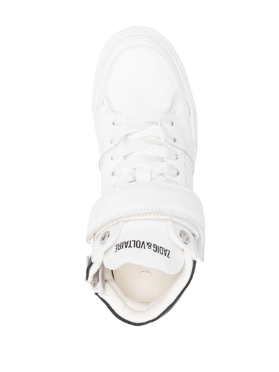 Zadig & Voltaire Logo-print Touch-strap Sneakers In Weiss