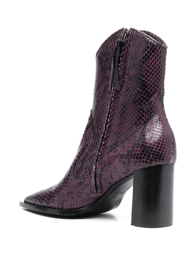 Shop Dorothee Schumacher Snakeskin-effect Cowboy Boots In Purple