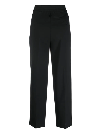 Shop Semicouture Straight-leg Tailored Trousers In Schwarz