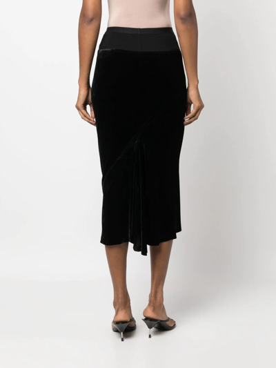 Shop Rick Owens Knitted Midi Skirt In Schwarz