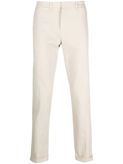 Shop Fay Straight-leg Cotton Chinos In Nude
