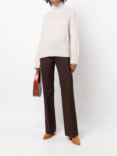 Shop Allude Roll-neck Knit Jumper In Nude