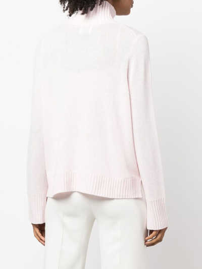 Shop Allude Roll-neck Knit Jumper In Rosa