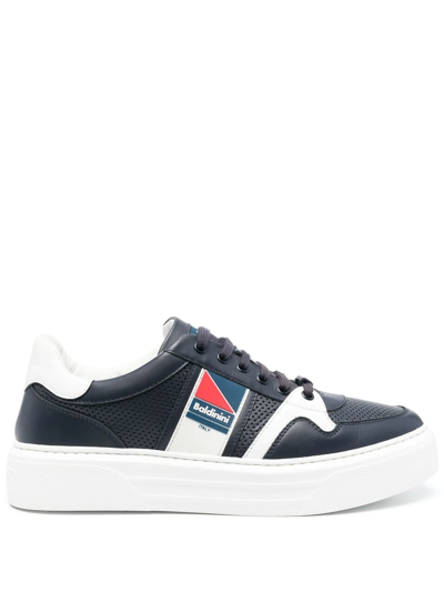 Shop Baldinini Side Logo-print Low-top Sneakers In Blau
