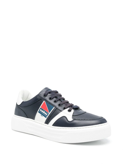 Shop Baldinini Side Logo-print Low-top Sneakers In Blau