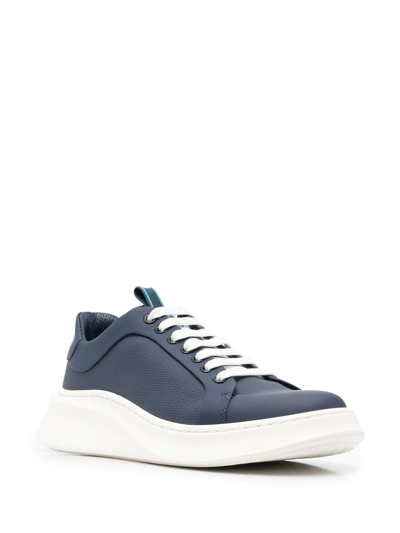 Baldinini Light Textured-finish Sneakers In Blau