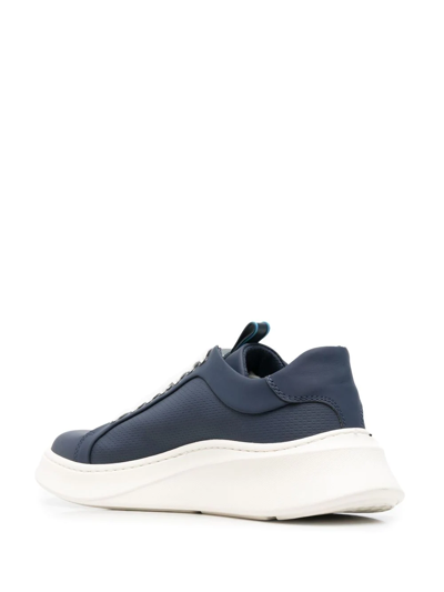Baldinini Light Textured-finish Sneakers In Blau