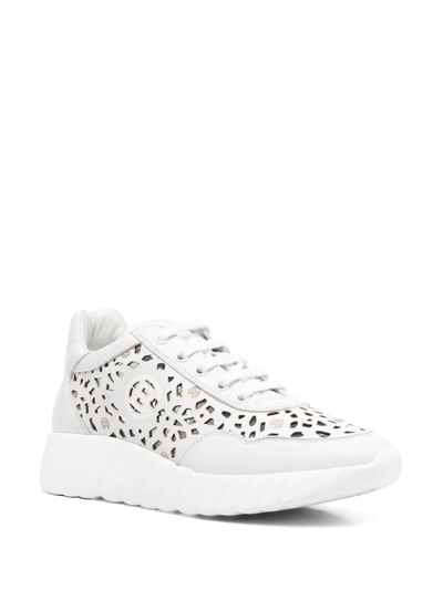 Shop Baldinini All-over Perforated-design Sneakers In Weiss