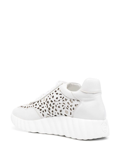 Shop Baldinini All-over Perforated-design Sneakers In Weiss