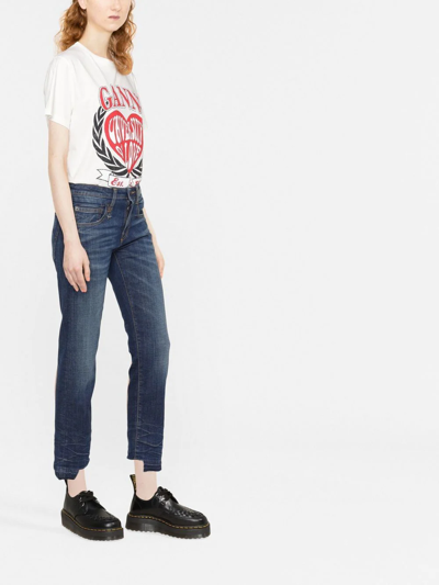 Shop R13 Mid-rise Cropped Jeans In Blau