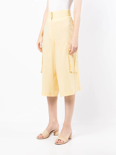 Shop Bambah High-waisted Cropped Culottes In Gelb
