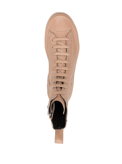 Shop Officine Creative Side Zip-fastening High-top Sneakers In Nude