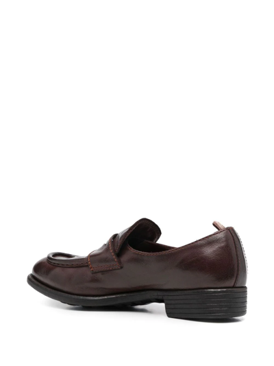 Shop Officine Creative Polished-finish Slip-on Loafers In Braun