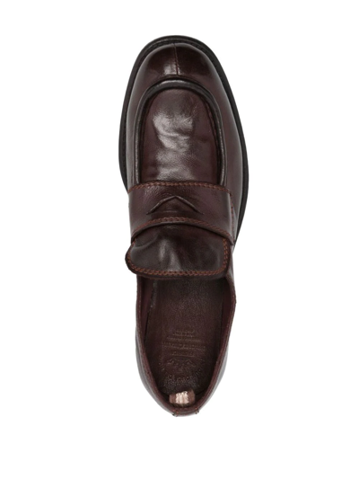 Shop Officine Creative Polished-finish Slip-on Loafers In Braun