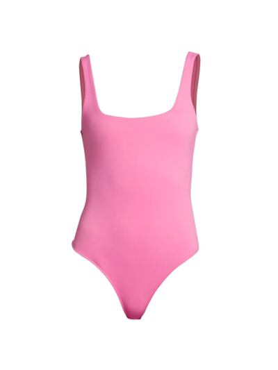 Shop Good American Women's Modern Tank Scuba Bodysuit In Sorority Pink