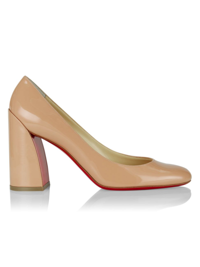 Shop Christian Louboutin Women's Miss Sab Patent Leather Pumps In Nude