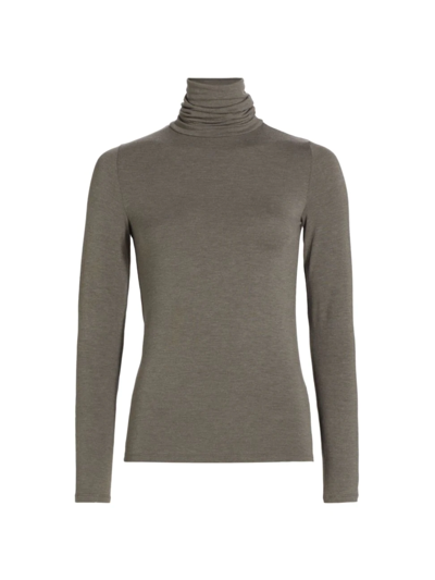Shop Majestic Women's Soft-touch Turtleneck In Militaire Green