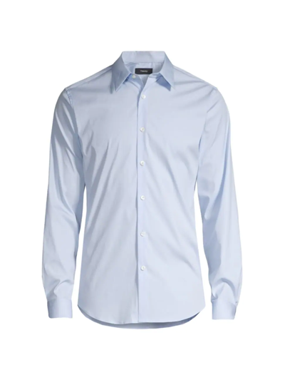 Theory Sylvain Good Cotton Slim Fit Button Down Shirt In Olympic
